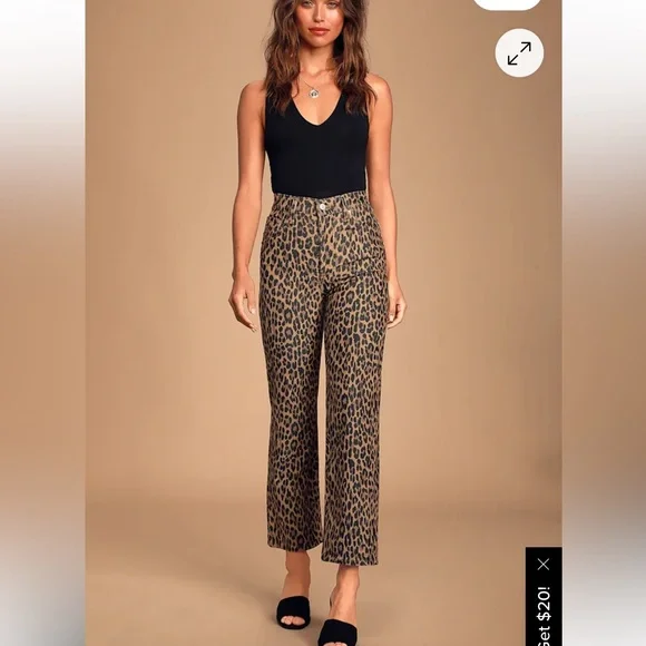 Levi's Brown Leopard Print Ankle Pants - Picture 2 of 15